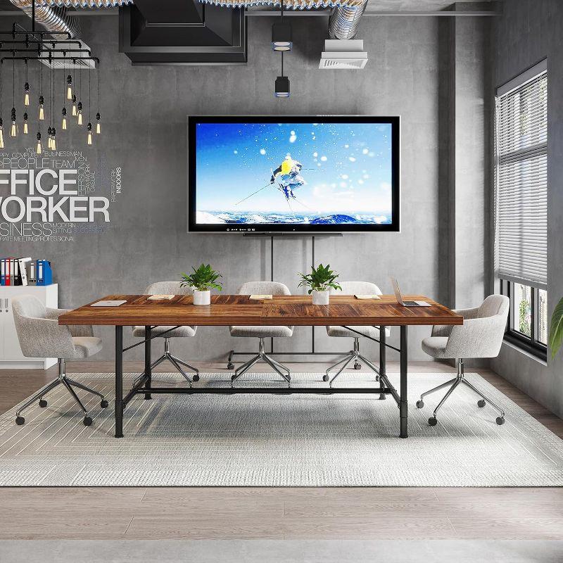 Tribesigns 6FT Conference Table, 70.8" Rectangle Meeting Seminar Table, Modern Training Table, Boardroom Desk for Office, Brown