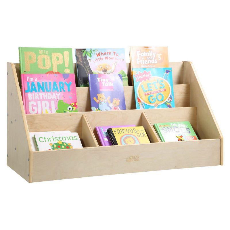 ECR4Kids ECR4Kids 5-Compartment Easy to Reach Book Display, Classroom Storage, Natural