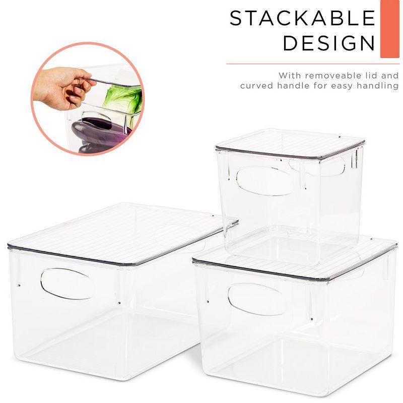 Sorbus Sorbus 3 Piece Variety Pack Clear Acrylic Storage Bins with Handles and Lids