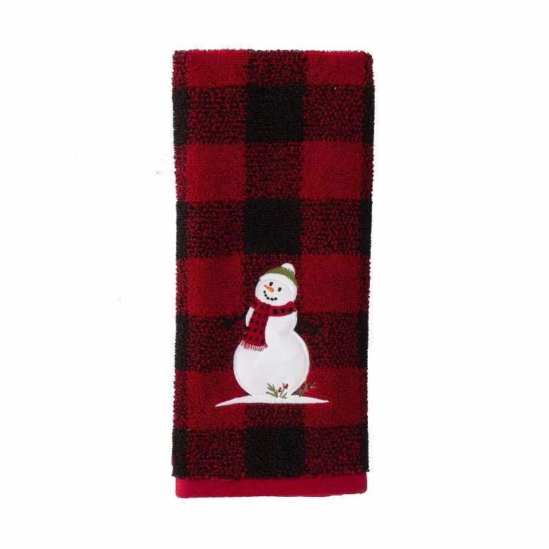 SKL Home 2pc Woodland Winter Hand Towel Set Red : Microfiber, Machine Washable, Non-Slip Backing