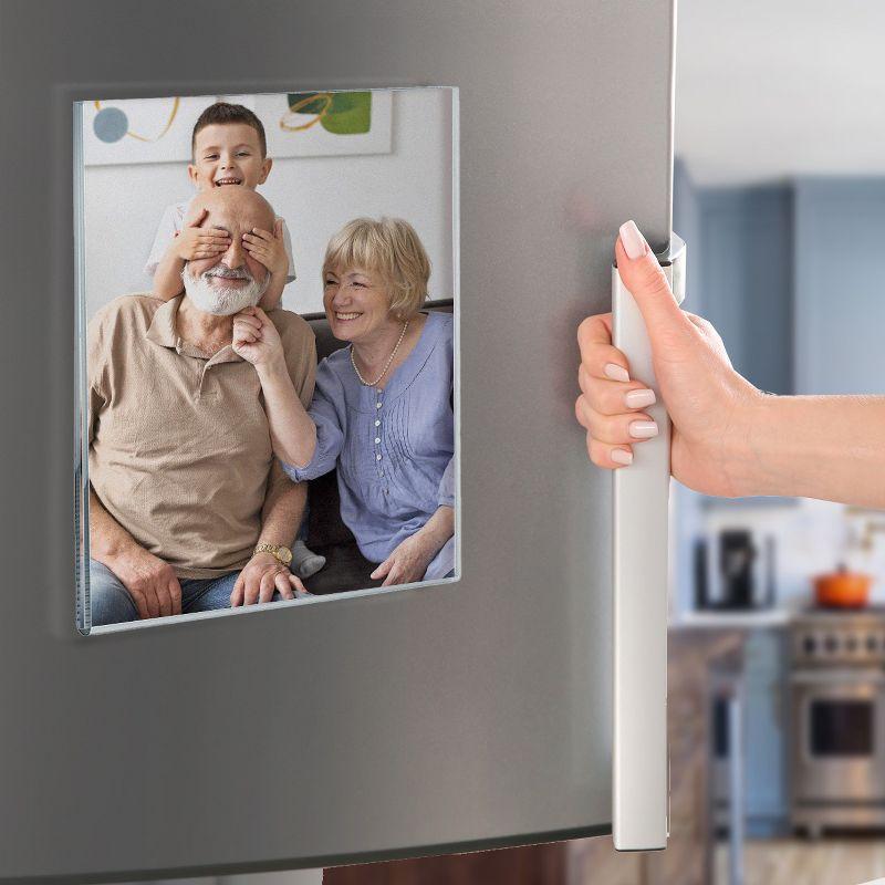 Azar Displays Clear Acrylic Magnet Back Sign Holder Frames 8" W x 10" H - Portrait / Vertical, 2-Pack (Set of 2)