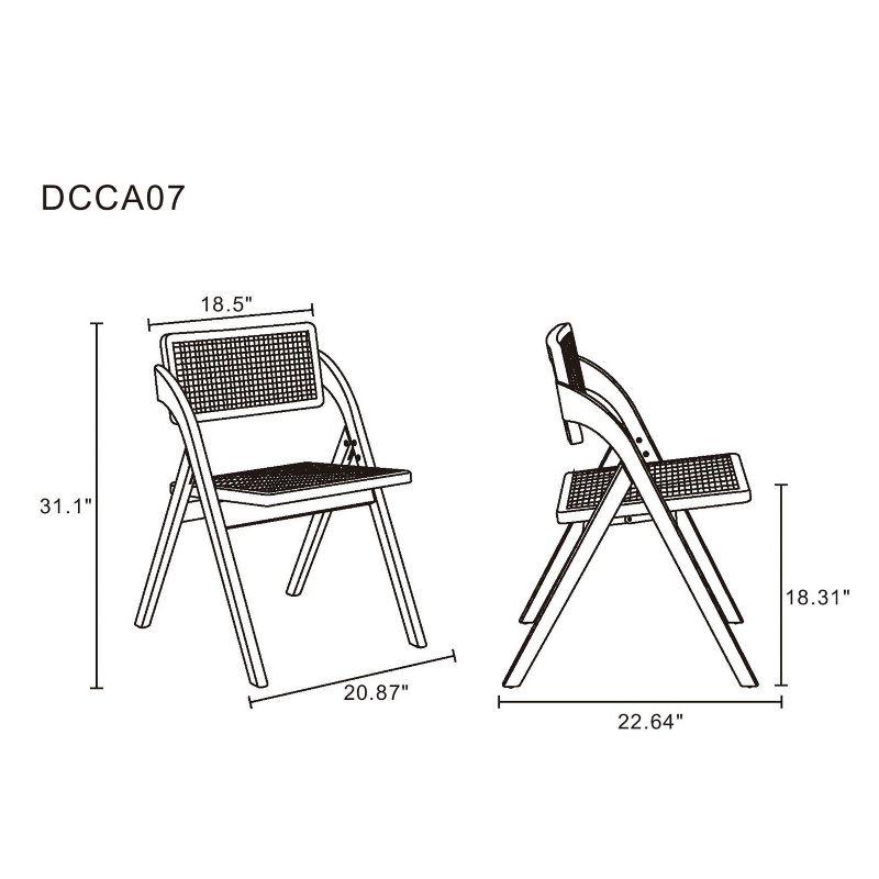 Set of 2 Lambinet Cane Folding Dining Chairs - Manhattan Comfort