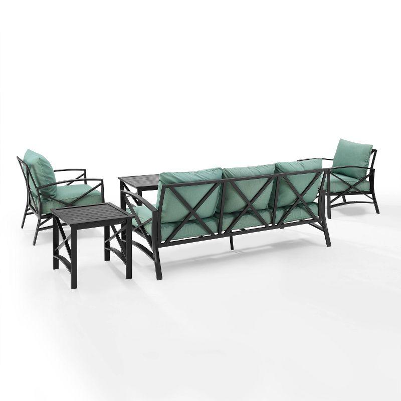 Kaplan 5pc Outdoor Sofa Set - Mist - Crosley: Steel Frame, Patio Lounge Furniture with Cushions