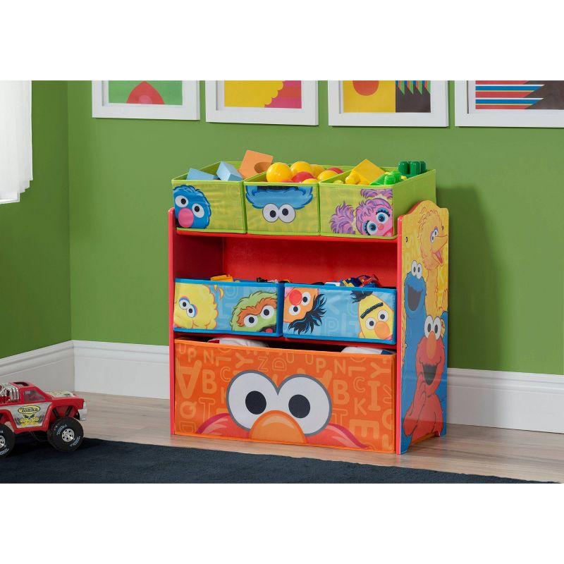 Sesame Street Multi-Color 6 Bin Kids' Toy Organizer