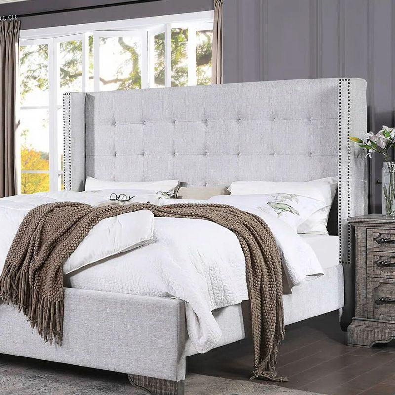 90" Eastern King Bed Artesia with Buttonless Tufting & Wood Frame - Acme Furniture