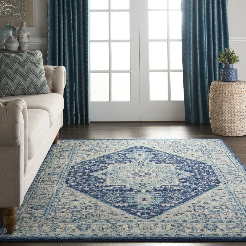 Nourison Tranquil Persian Indoor Rug Ivory Navy 4' x 6'