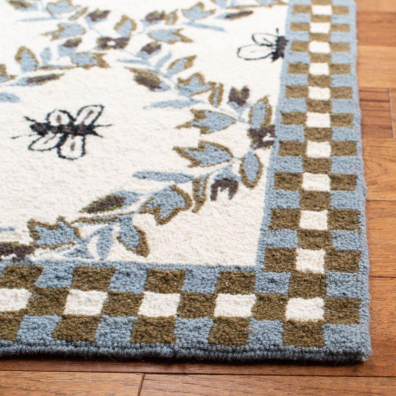 Chelsea HK55 Hand Hooked Accent Rug - Ivory/Light Blue - 2'6"x4' - Safavieh.