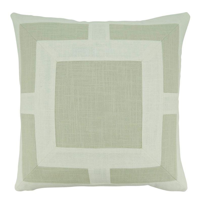 Ivory Geometric Cotton Throw Pillow Cover 27x24.5