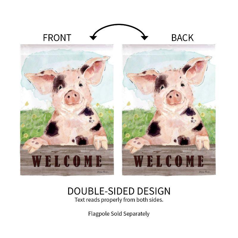 Evergreen Garden Flag Spotted Pig Suede Double Sided Indoor Outdoor Decor 18" x 12.5"