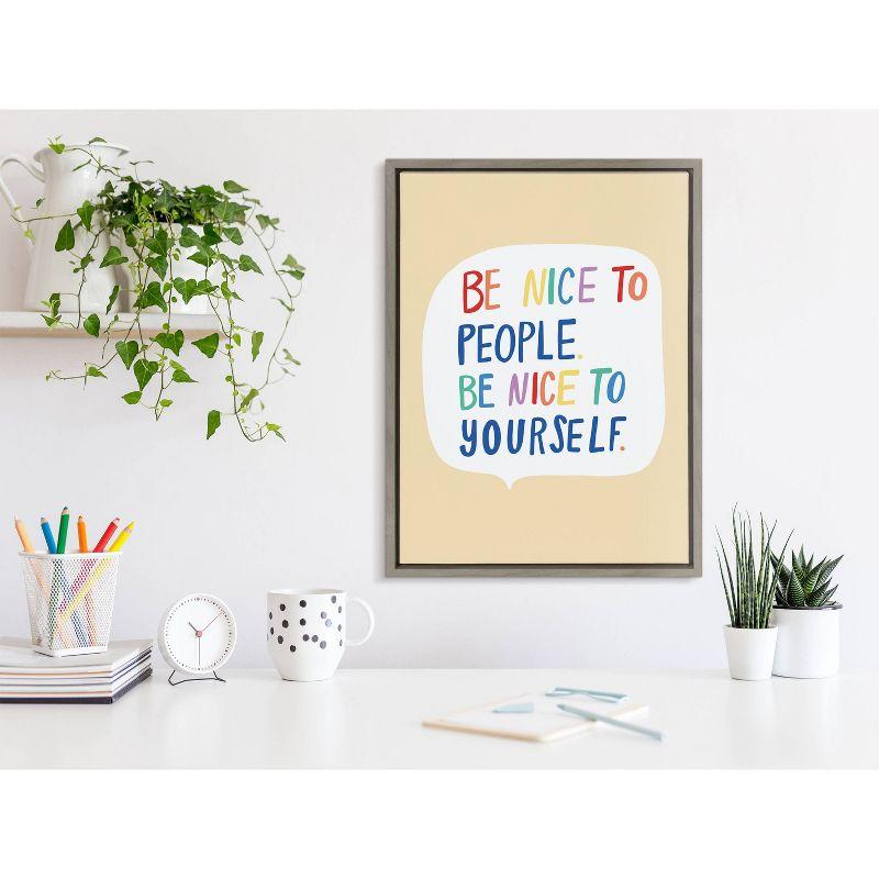 Beige and Multicolor Motivational Quote Canvas Print