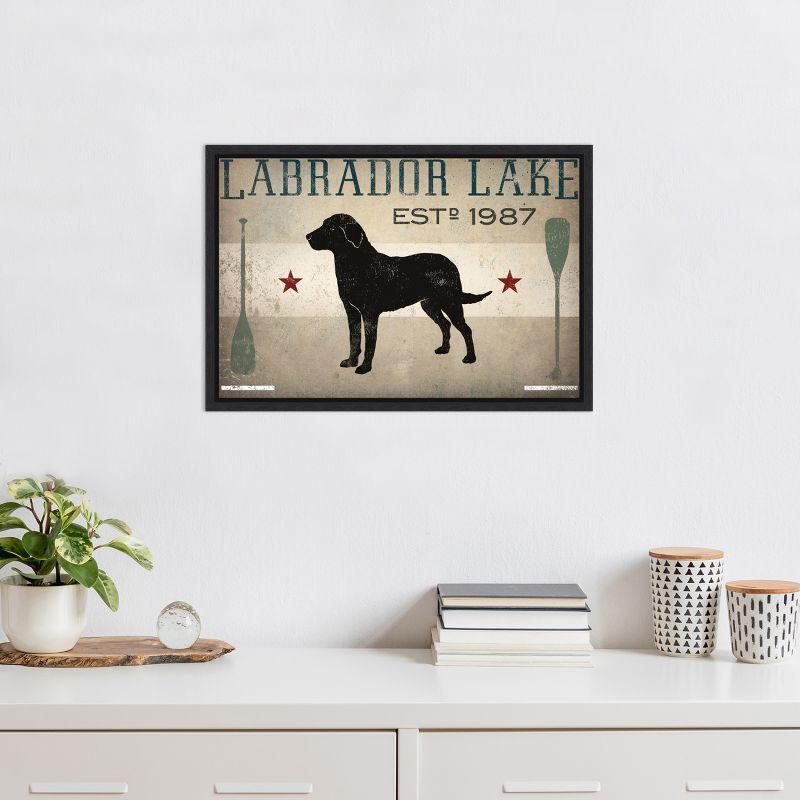 Amanti Art Labrador Lake by Ryan Fowler Canvas Wall Art Print Framed 23-in. x 16-in.