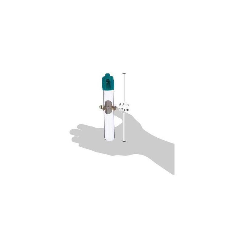 Prevue Pet Products BPV1188 6-Inch Glass Tube Bird Feeder with Strong Metal Slide Clip