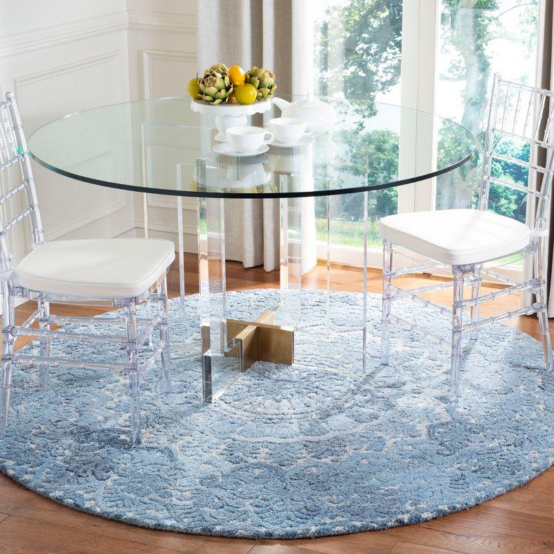 Marquee MRQ110 Hand Tufted Indoor Area Rug - Blue/Ivory - 6' Round - Safavieh