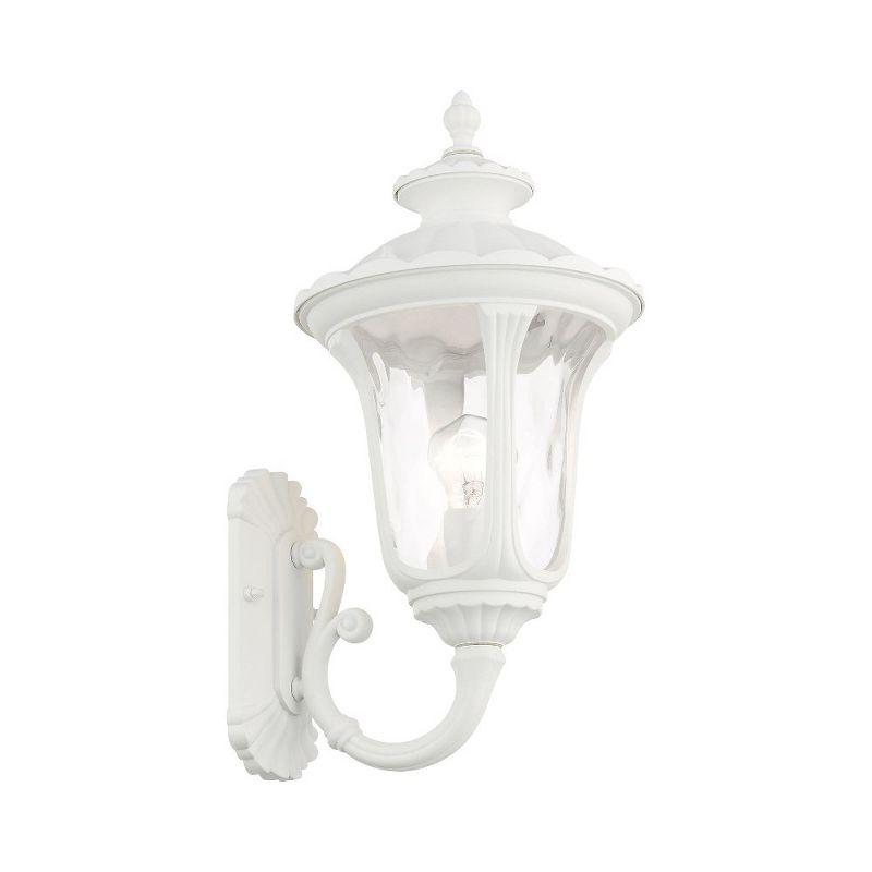 Oxford White Aluminum Outdoor Wall Sconce with Bell Shade