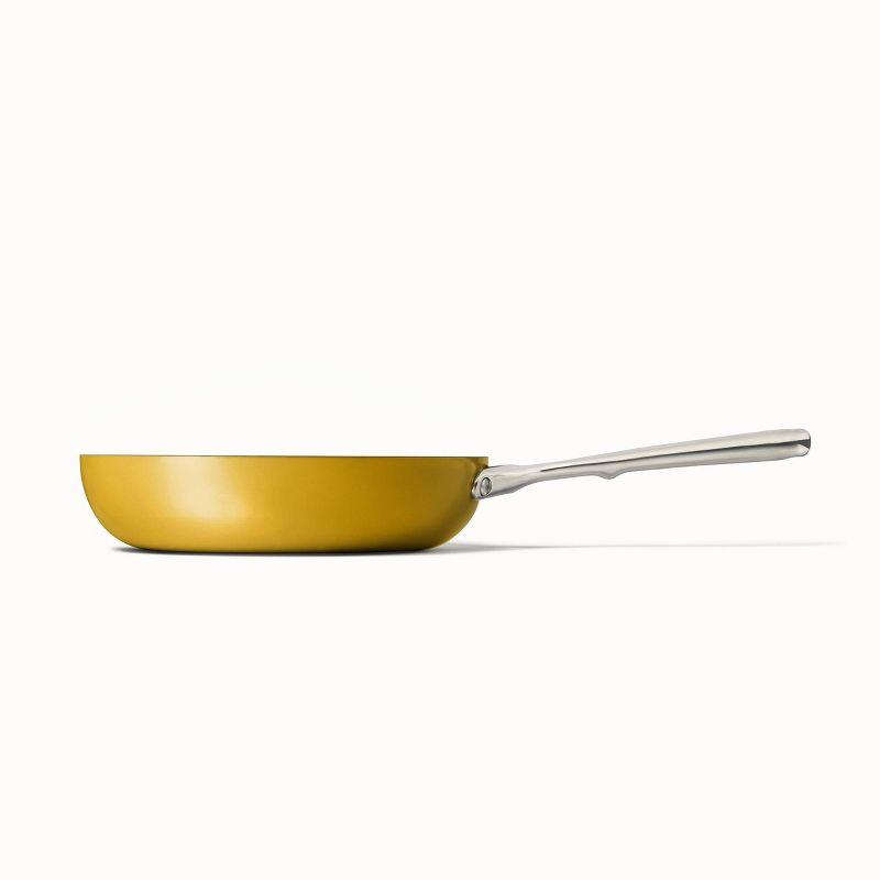 Caraway Home 10.5" Fry Pan Marigold: Nonstick Ceramic, Stainless Steel Handle, Oven-Safe, Induction Compatible
