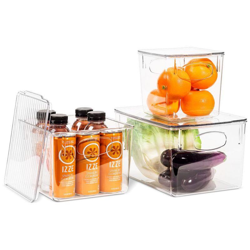 Sorbus Sorbus 3 Piece Variety Pack Clear Acrylic Storage Bins with Handles and Lids