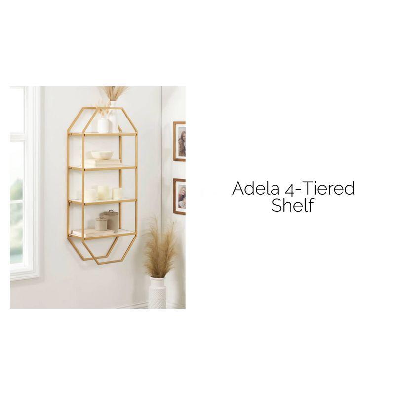 Kate and Laurel Adela Octagon Wood and Metal Shelf