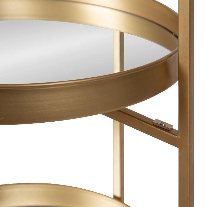 Kate and Laurel Celia Round Metal Bar Cart, 14x14x28, Gold