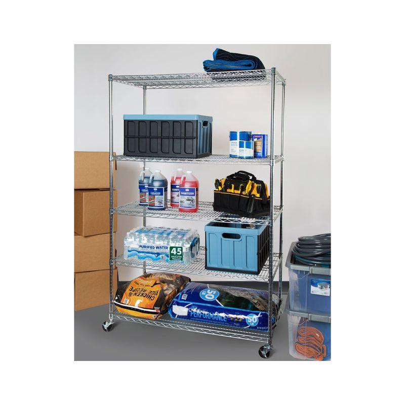 UltraDurable 24" D 5-Tier NSF-Certified Steel Shelving with Wheels