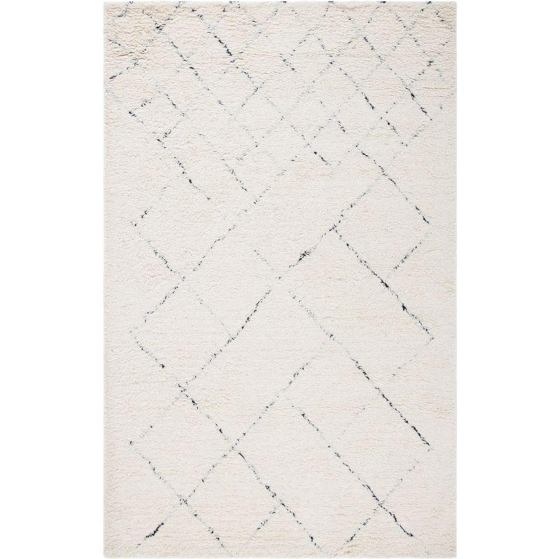 Ivory Elegance 8'x10' Hand-Tufted Moroccan Wool Rug