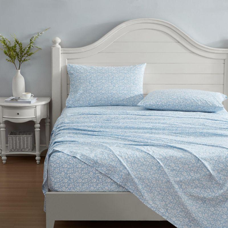 Laura Ashley Heirloom Ditzy Blue Twin Xl Sheet Set