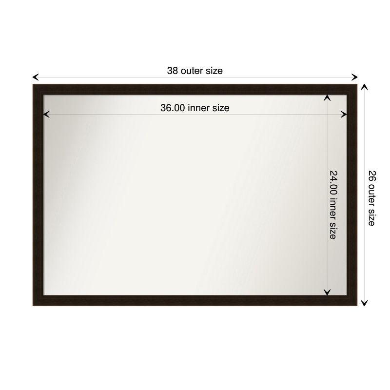 Amanti Art Espresso Brown Non-Beveled Wood Bathroom Wall Mirror