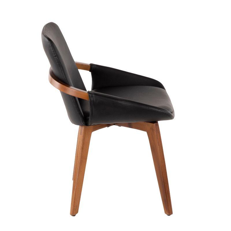 LumiSource Cosmo Mid-Century Modern Chair Black/Walnut: Upholstered, Wood Frame, Floor Protectors