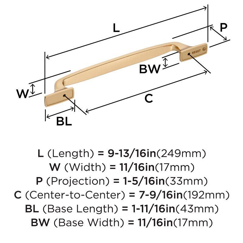 Amerock Highland Ridge 7-9/16 inch (192mm) Center-to-Center Champagne Bronze Cabinet Pull