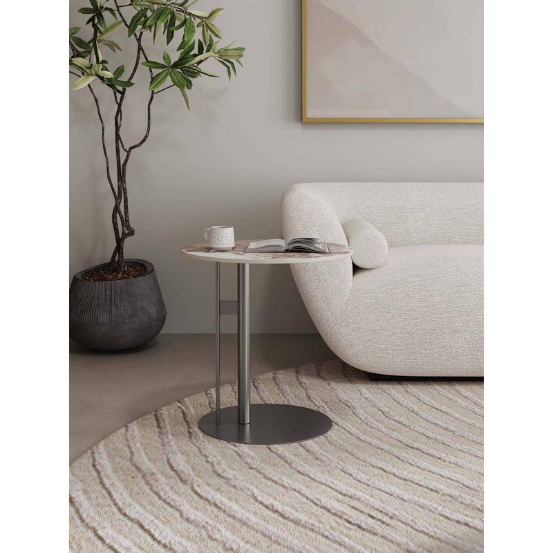 Manhattan Comfort Alondra Sintered Stone Top End Table Black