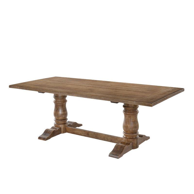 Leventis Dining Table Weathered Oak Brown - Acme Furniture: Non-Extension, Seats 6, Wood Frame