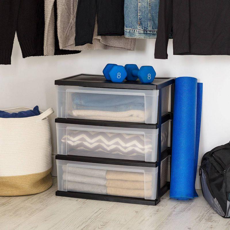 IRIS USA, Inc. 3 Drawer Wide Plasitc Chest  (Set of 2)