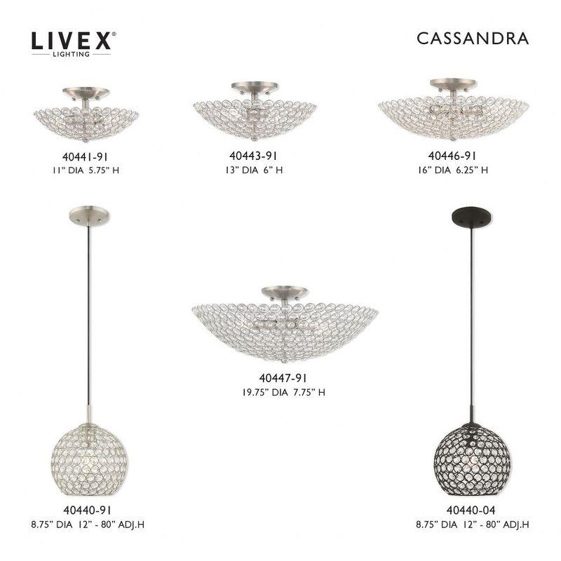 Livex Lighting Cassandra 2 - Light Semi-Flush Mount in  Brushed Nickel