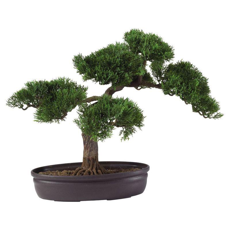 Elegance Cedar Bonsai 17.5" Silk and Plastic Potted Plant