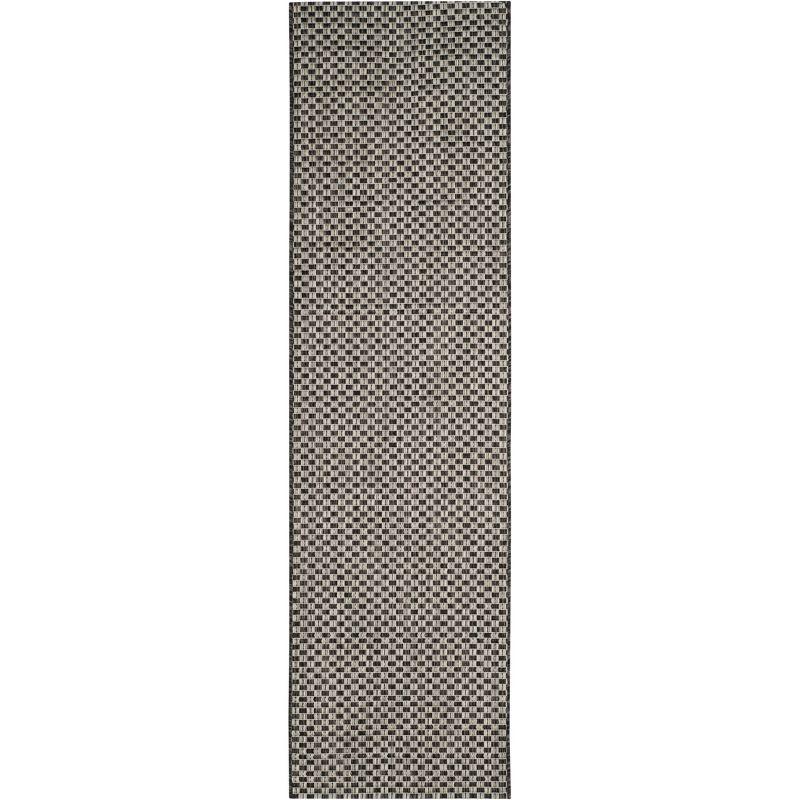 Courtyard CY8653 Power Loomed Indoor and Outdoor Runner Rug - Black/Light Grey - 2'3"x18' - Safavieh