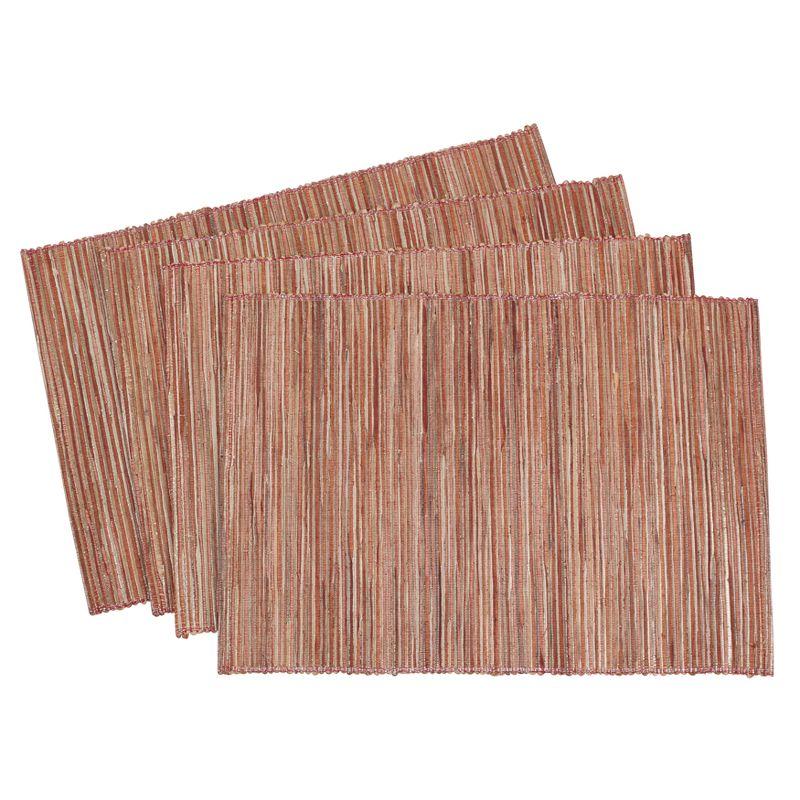 Rusted Red Solid Placemat - Saro Lifestyle: Water Hyacinth, Oblong Shape, Spot Clean, Set of 4