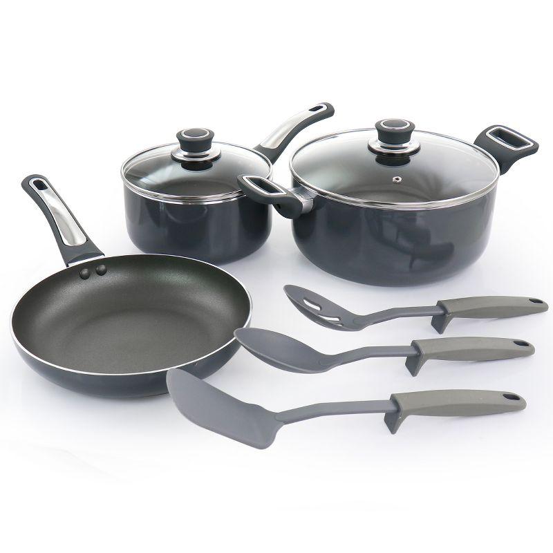 Oster Legacy 8 Piece Aluminum Nonstick Cookware Set in Gray