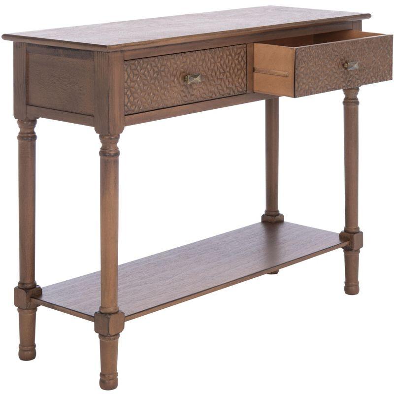 Halton 2 Drawer Console Table - Brown - Safavieh