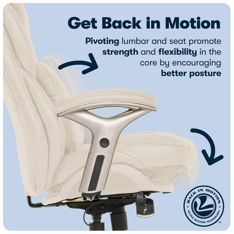 Work Executive Office Chair Ivory - Serta : Ergonomic Pneumatic Height Adjustment, Lumbar Support