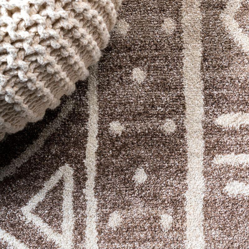 2'x 8' Amanar Geometric Runner Rug, Brown/Ivory - JONATHAN Y