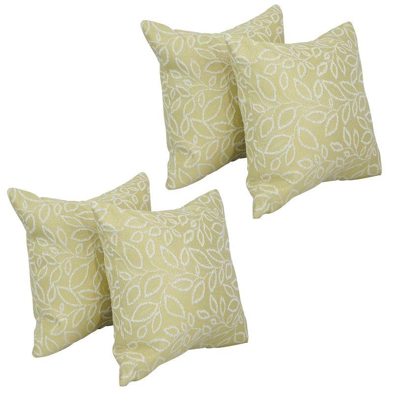 Florian Pineap Yellow Jacquard Throw Pillow Set of 4