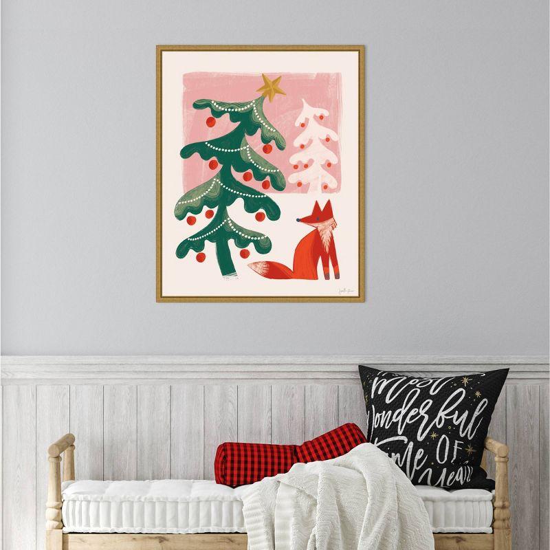 Amanti Art 23"x28" Retro Holiday III by Janelle Penner Framed Canvas Wall Art Print