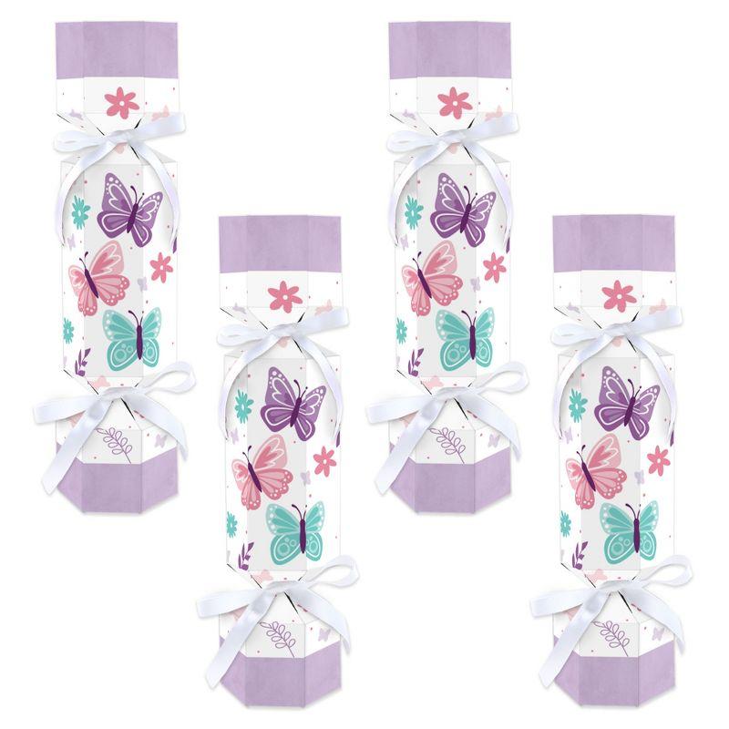 Beautiful Butterfly Floral DIY Cracker Boxes with Satin Ribbon