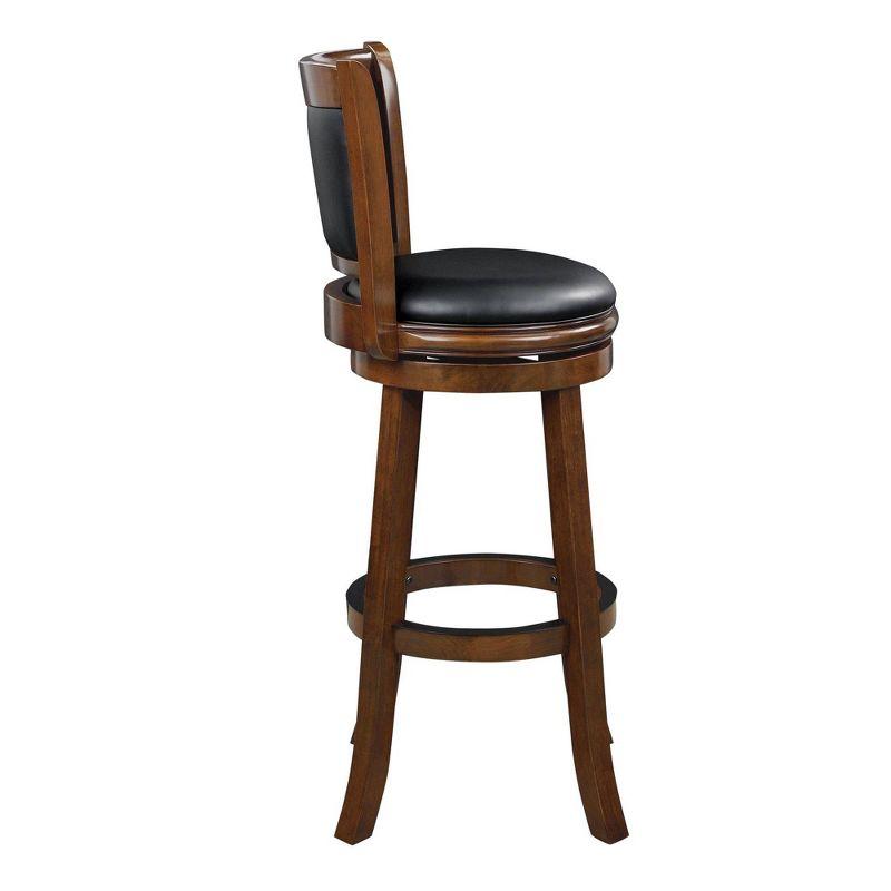 34" Extra Tall Augusta Swivel Barstool Cherry - Boraam: Modern Faux Leather, 360-Degree Swivel
