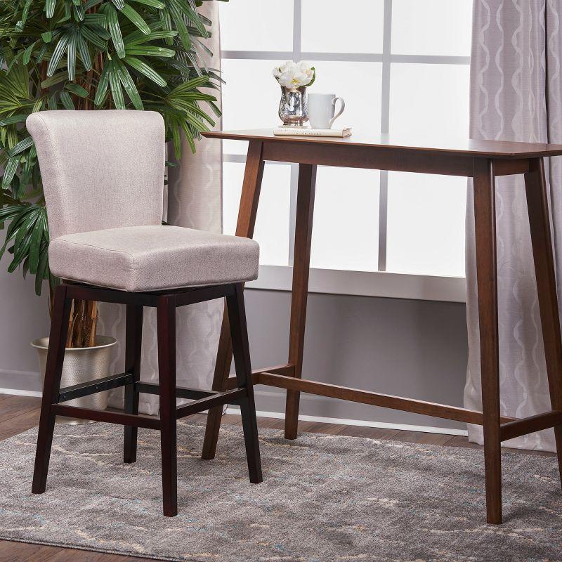 Tracy Swivel Counter Height Barstool Wheat - Christopher Knight Home: Upholstered, 27.5" Seat, Hardwood Frame