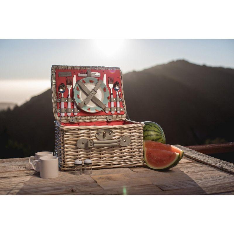 Picnic Time Catalina Wicker Picnic Basket with Picnic