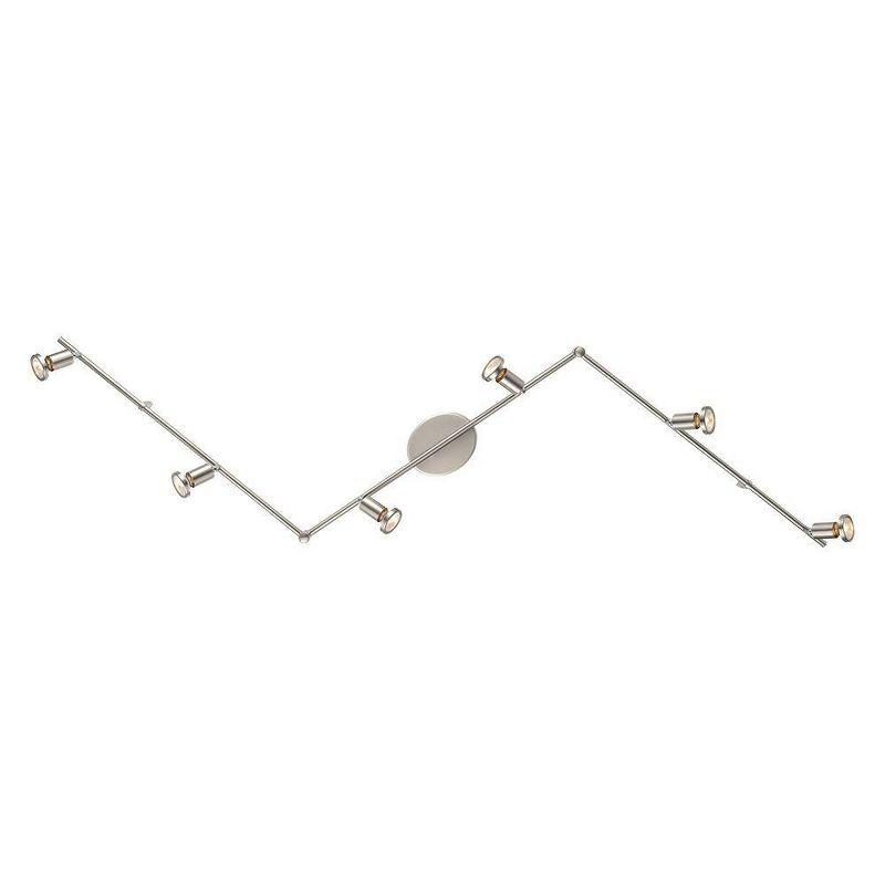 EGLO Buzz 6-Light Track Light Matte Nickel: Transitional Style, Adjustable, ETL Listed, Halogen
