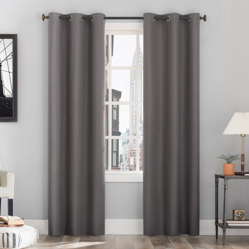 Gray Thermal Blackout Grommet Curtain Panel, 40" x 84"