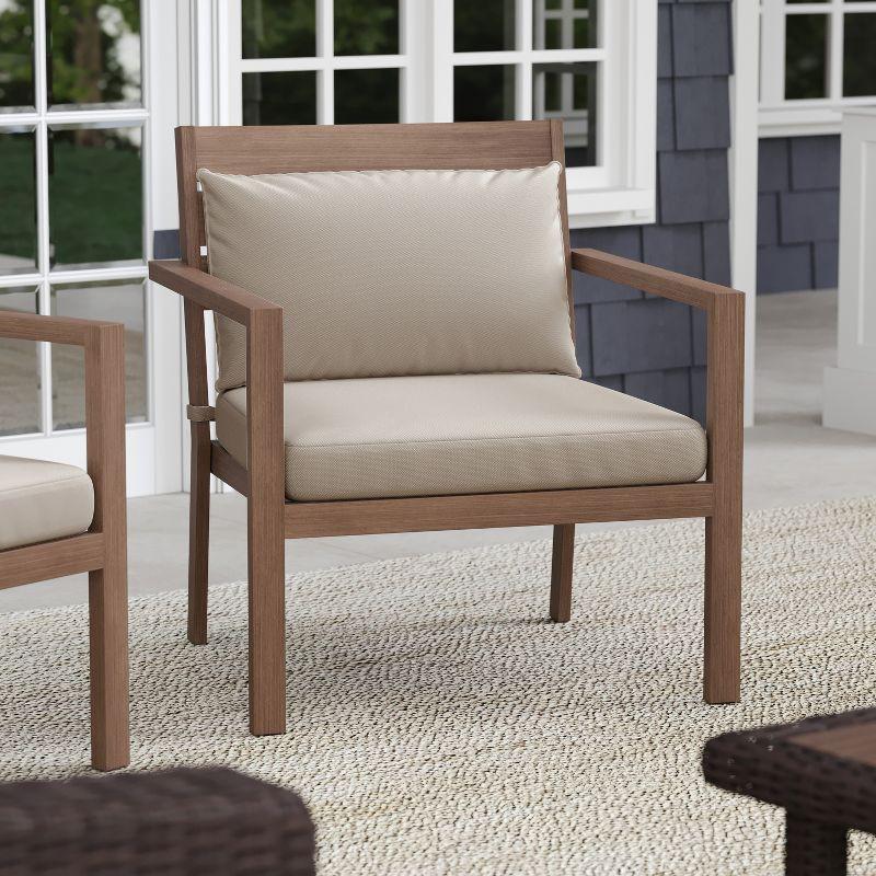 Martha Stewart Martha Stewart Bedford All-Weather Patio Accent Chairs with Seat and Lumbar Cushions (Set of 2)