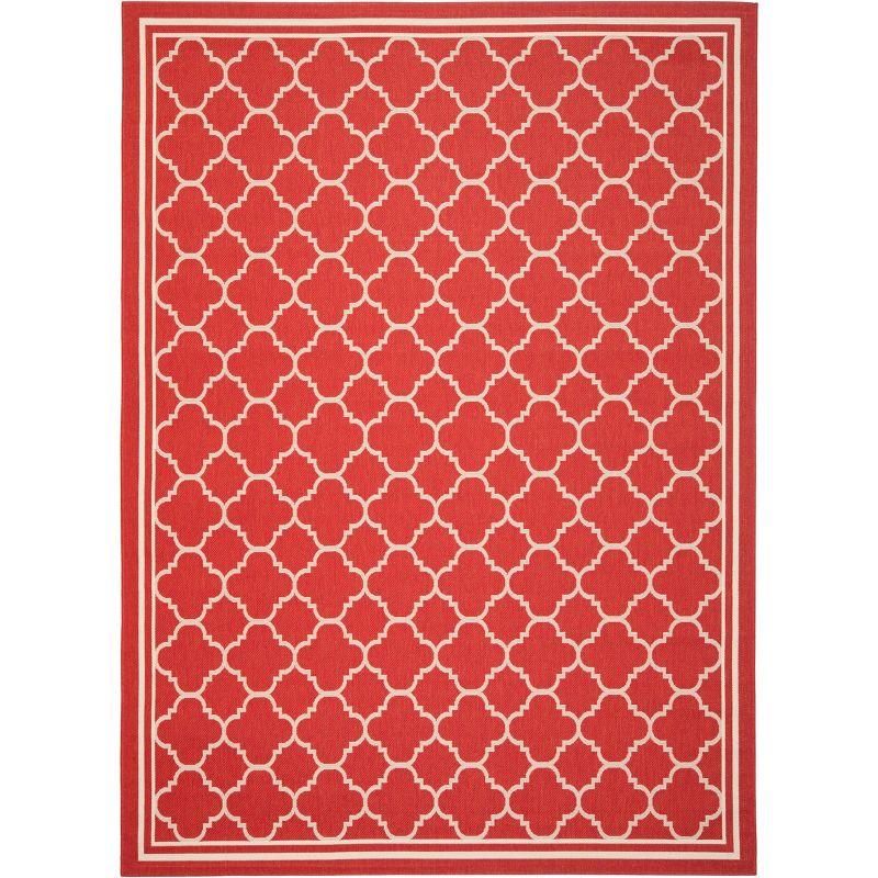 Courtyard CY6918 Power Loomed Indoor/Outdoor Area Rug - Red/Bone - 8'x11' - Safavieh.
