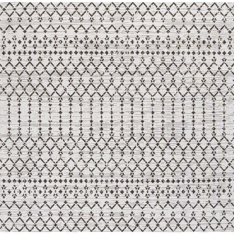 Ourika Moroccan Geometric Textured Weave Indoor/Outdoor Area Rug - JONATHAN Y